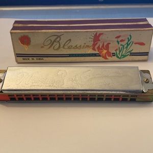 Vintage 1950s blessings harmonica in original original box tie-dye accent